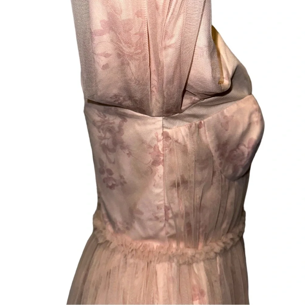 Ivy City Co Blush Pink Floral Tulle Maxi Dress - Picture 8 of 16